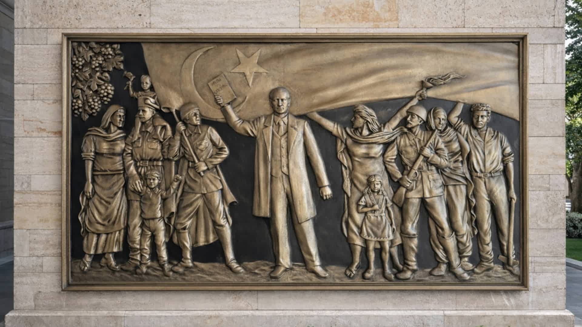Milli Mücadele ve Eğitim Temalı Atatürk Anıt Rölyefi